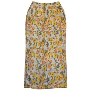 YLLW‎ Floral Rose Romantic Feminine Cottagecore Maxi Pencil Skirt Size S